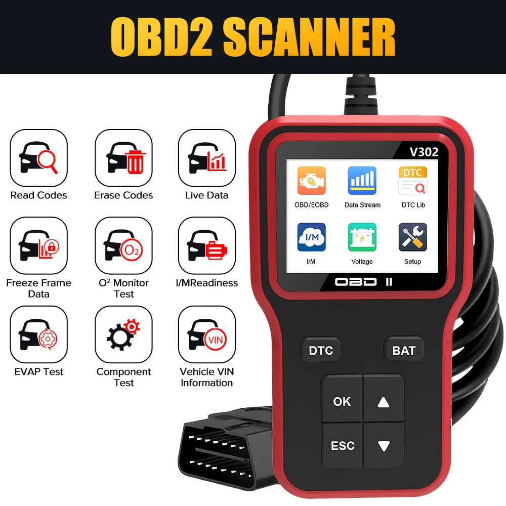 Check Engine Code Reader Car Diagnostic OBD2 Scan Tool Auto Fault Car Scanner