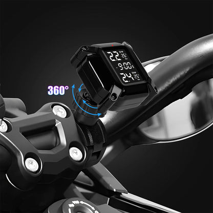 Tire Pressure Monitor System Wireless Motorcycle TPMS 2 External Sensors
