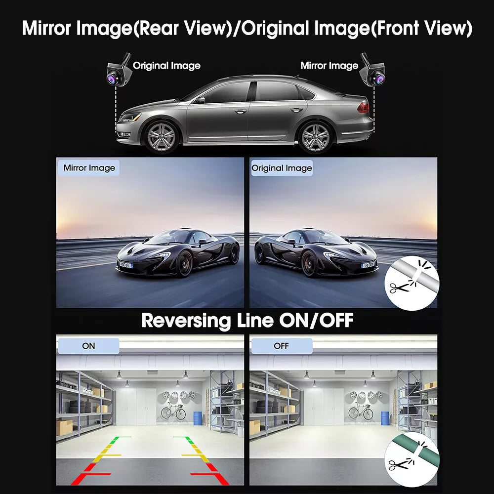 HD 1080P Rotatable Backup Cam Front Rear Video Cam Universal Car Reverse Camera