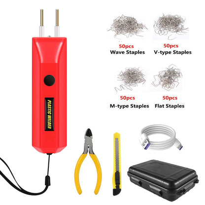Hot Stapler Car Bumper Repair Welding Kit Cordless Plastic Welder Gun Red