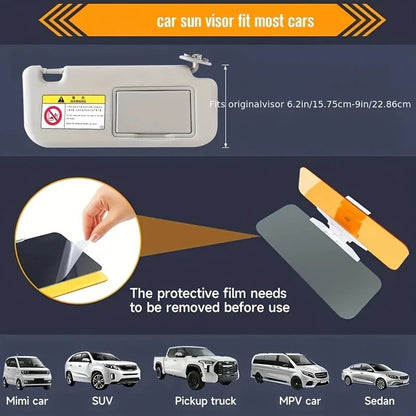 Car Anti-glare Driving Visor Day Night 2 in 1 Sun Visor Extender