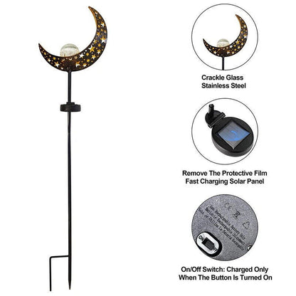 Moon Garden Decor Path Lights LED Solar Lights Outdoor Lawn Light Lantern Lamp
