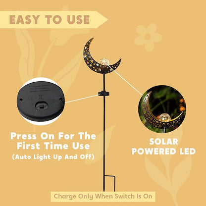 Moon Garden Decor Path Lights LED Solar Lights Outdoor Lawn Light Lantern Lamp