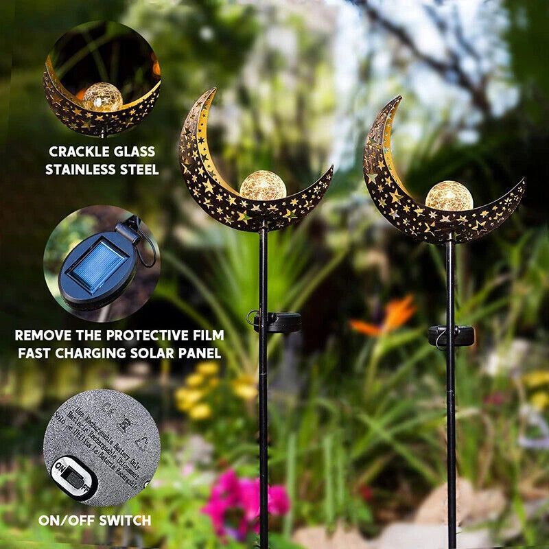 Moon Garden Decor Path Lights LED Solar Lights Outdoor Lawn Light Lantern Lamp