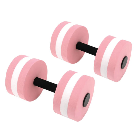 2x Aquatic Fitness Barbell Aqua Pool Exercise EVA Water Aerobics Dumbbell Pink