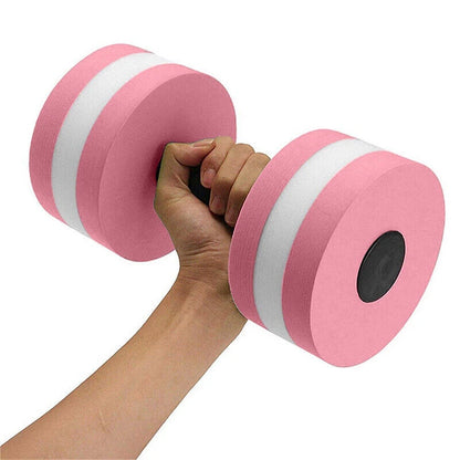 2x Aquatic Fitness Barbell Aqua Pool Exercise EVA Water Aerobics Dumbbell Pink