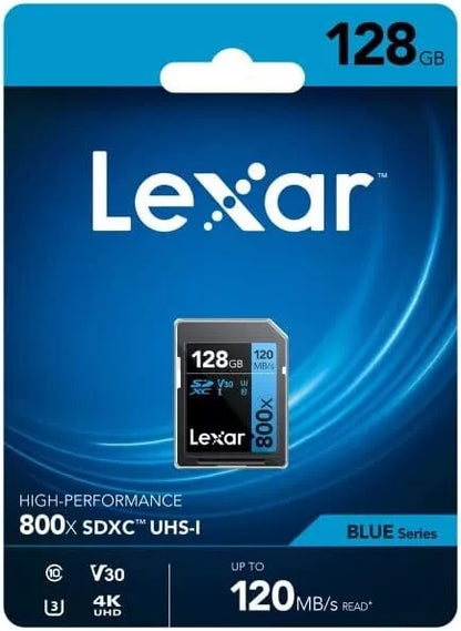 SD Card Lexar 128GB Professional High-Performance 800x SDXC UHS-I DSLR Cameras