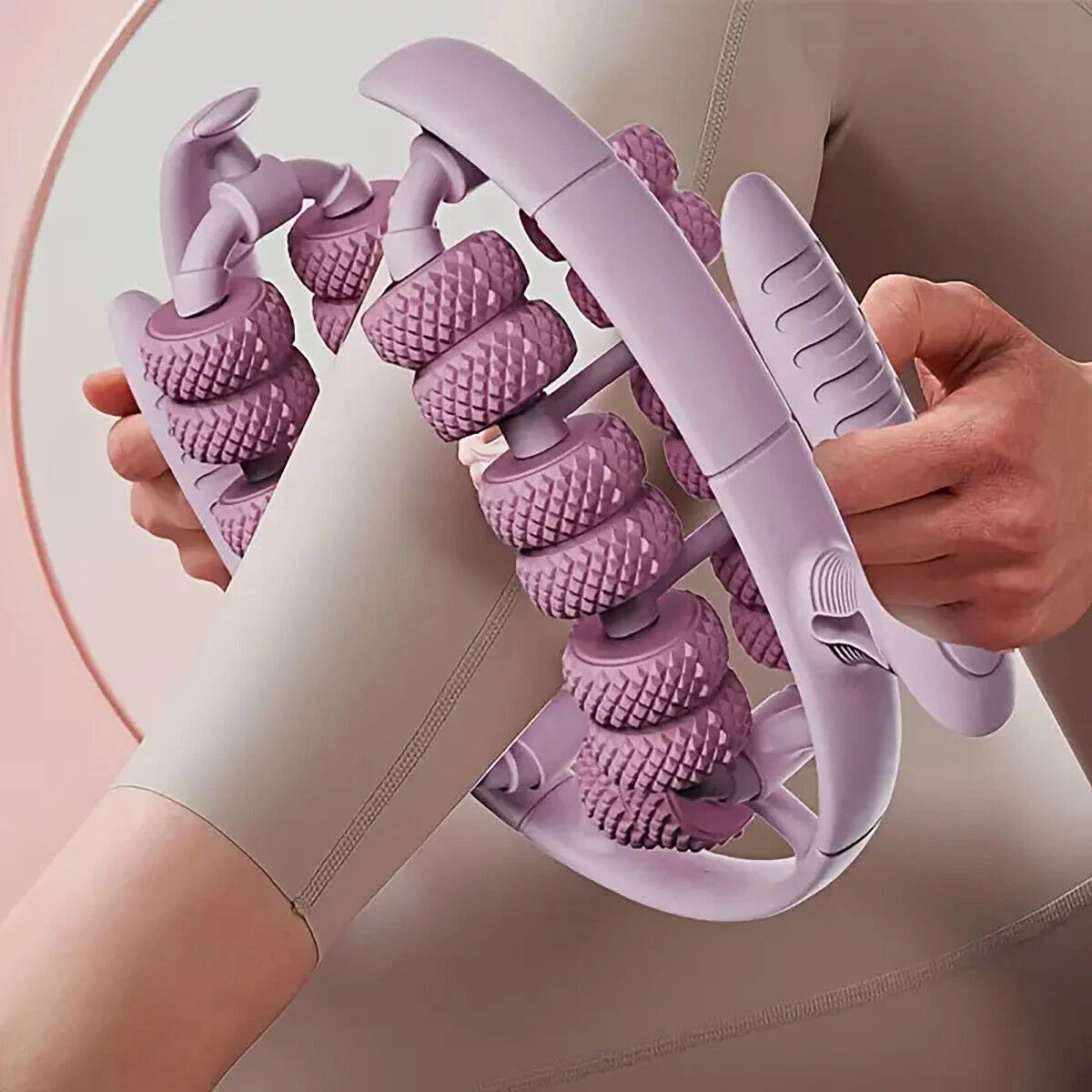 Wheel Calf Relaxation Yoga Fitness Leg Muscle Massager Roller 26 Round Pink