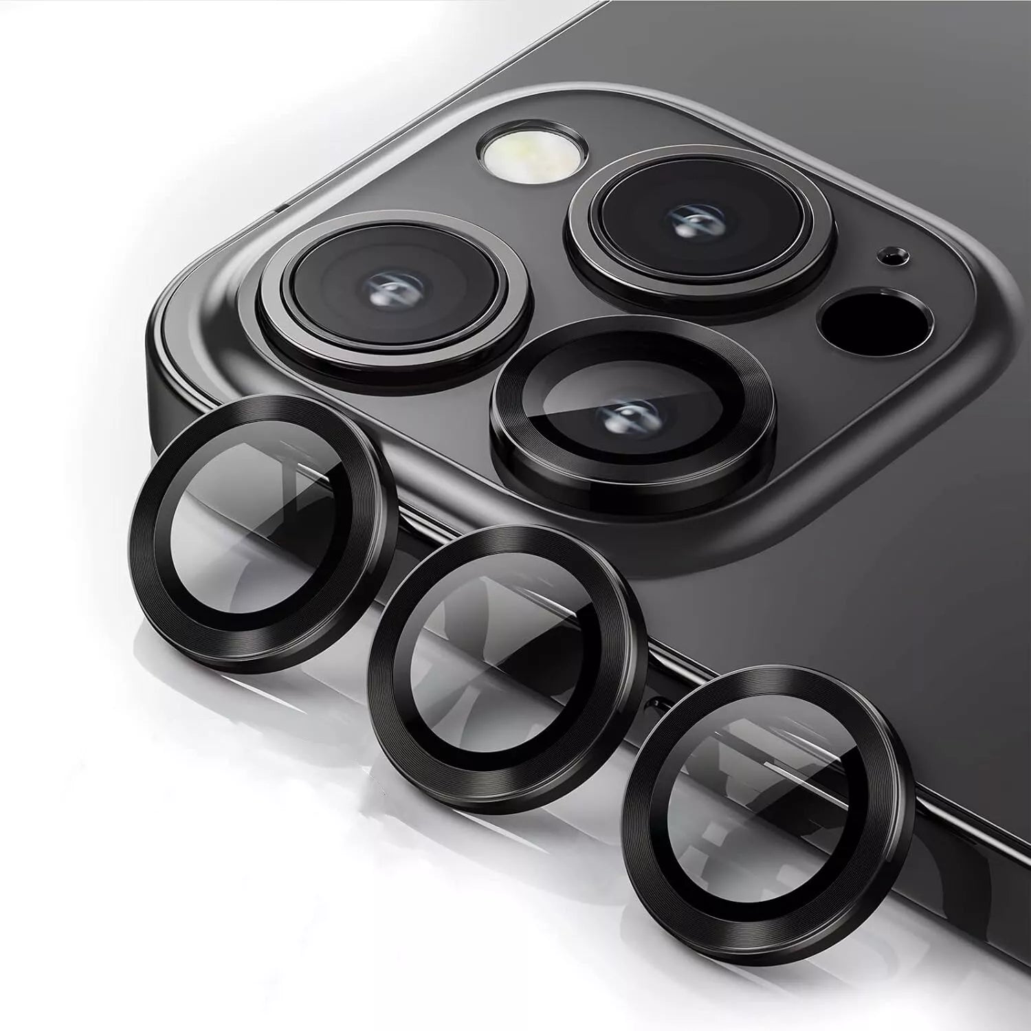 3pcs Camera Lens Protector Metal Ring Glass Screen iPhone 16 Pro Max