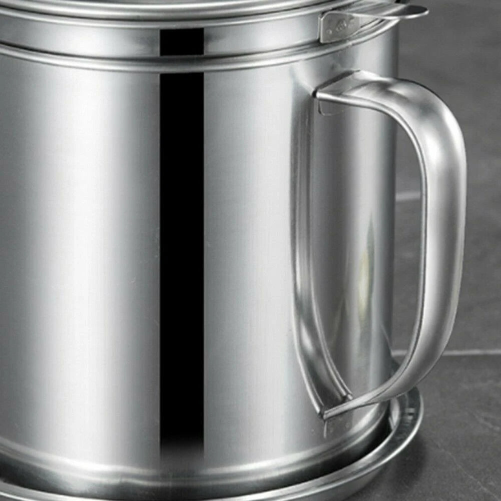 Cooking Soup Grease Strainer Separator 1.8L Stainless Steel Oil Filter Pot