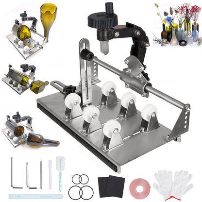 Stainless Steel Glass Cutting Tool Kit Pro Glass Bottle Cutter DIY All Shapes