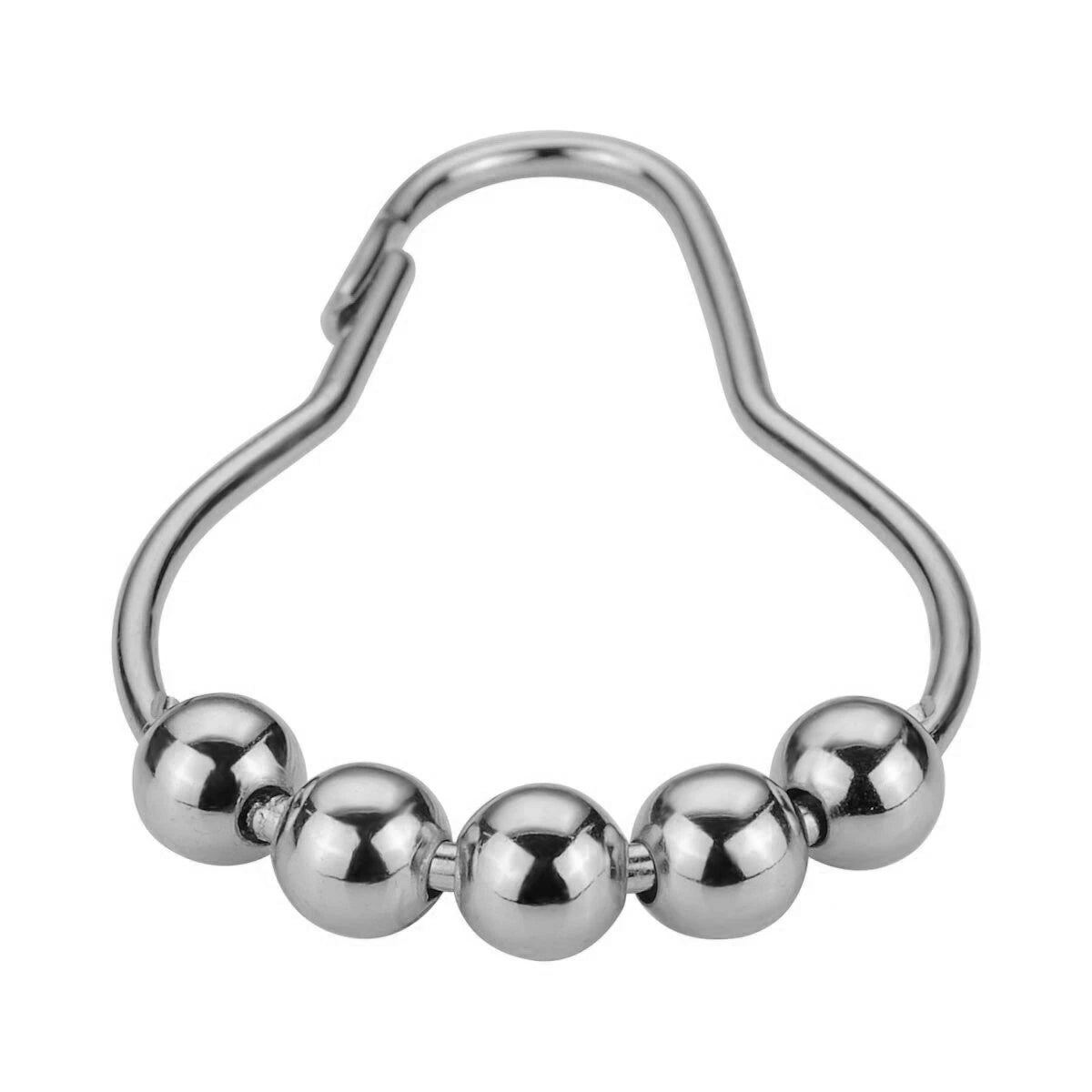 12PCS Rustproof Stainless Steel Shower Curtain Rings Hook Bathroom Shower