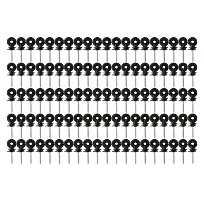 100x Screw-in Ring Post Cord Poly Wire Tape Line Electric Fence Insulator Tape