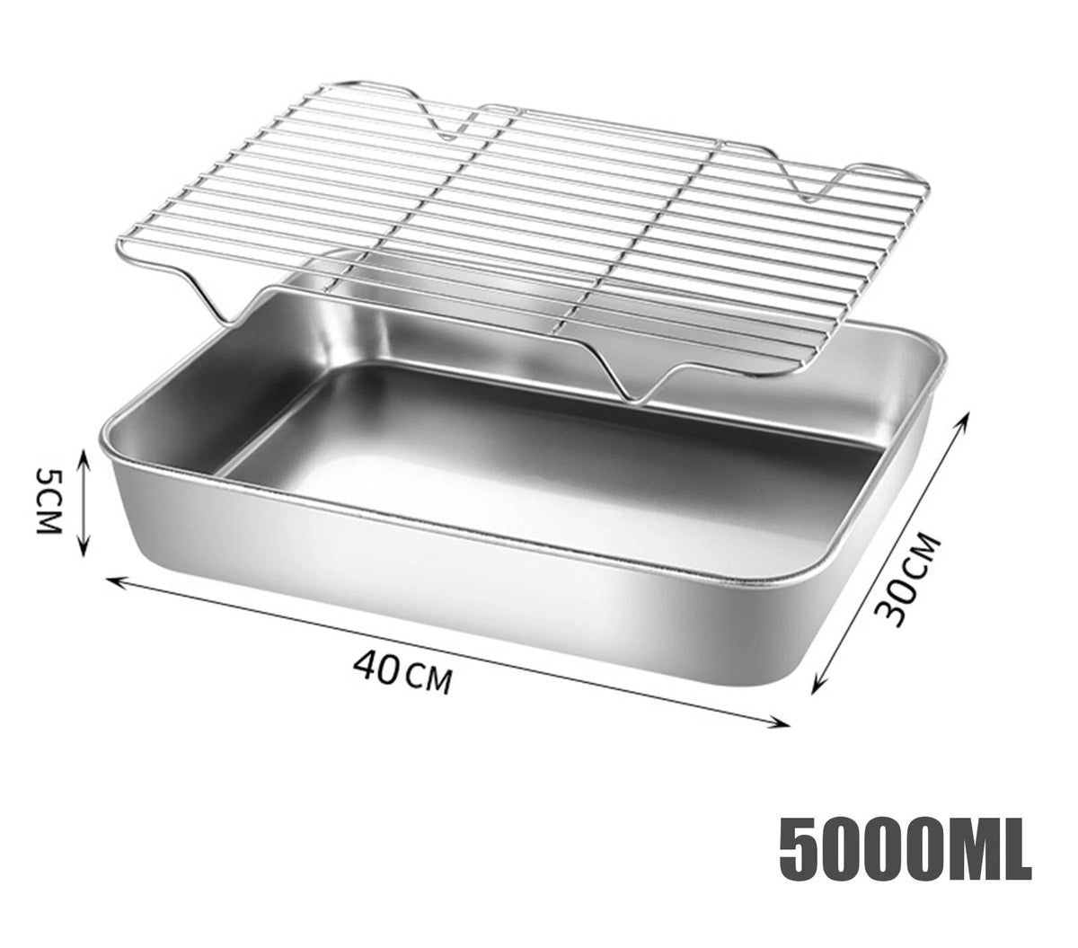 Stainless Steel Baking Pan Rack Set Deep Oven Tray Roasting Cookie Sheet
