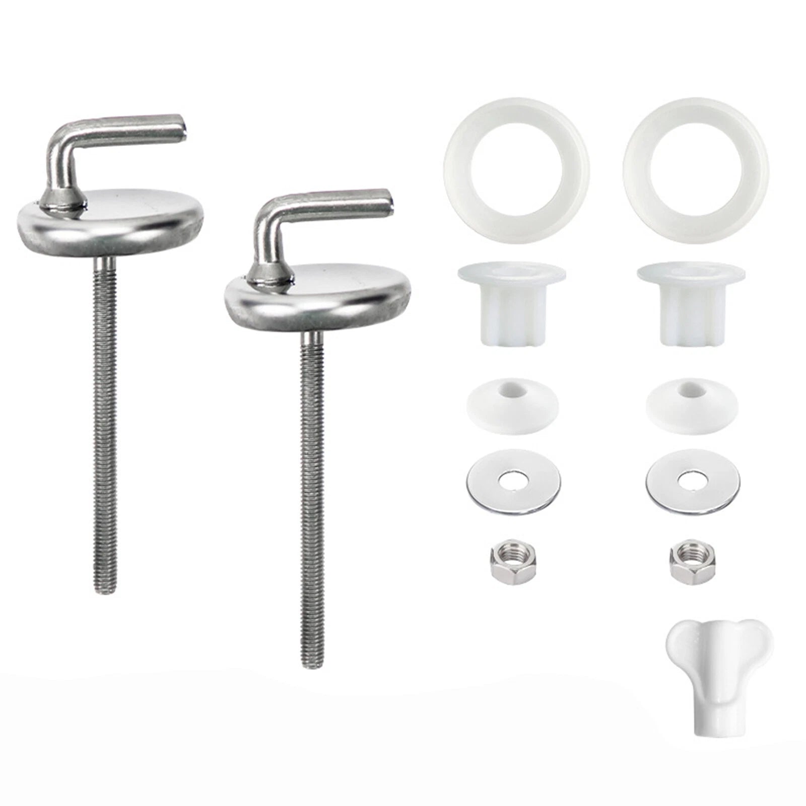 2x Stainless Steel Back Wall Toilet Seat Fix Fitting Hinges Replacement Tools