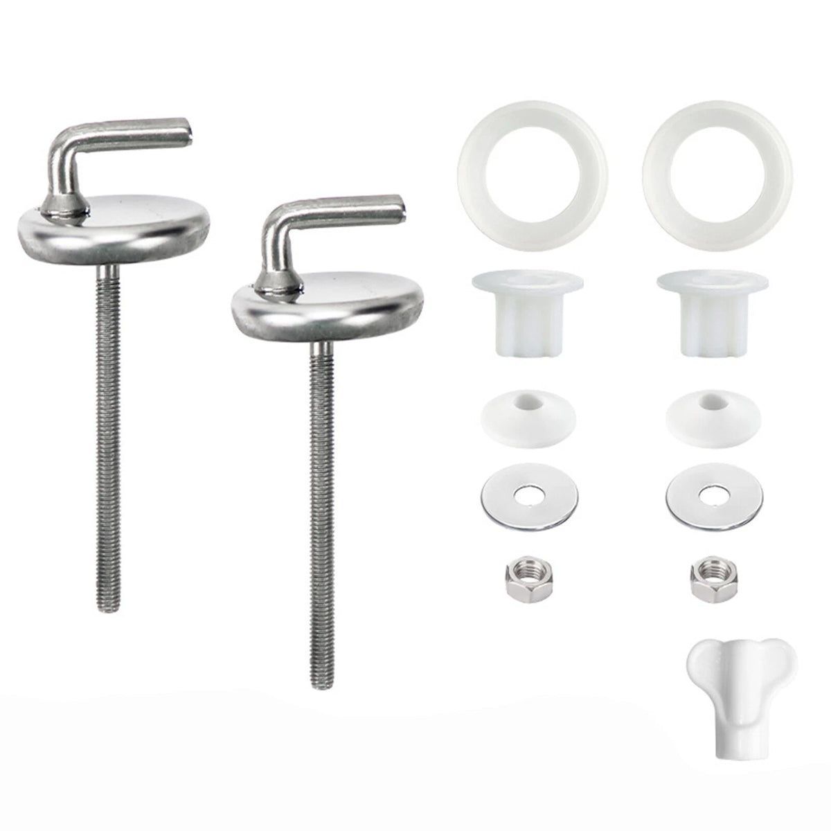 2x Stainless Steel Back Wall Toilet Seat Fix Fitting Hinges Replacement Tools