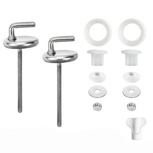 2x Stainless Steel Back Wall Toilet Seat Fix Fitting Hinges Replacement Tools
