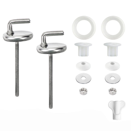 2x Stainless Steel Back Wall Toilet Seat Fix Fitting Hinges Replacement Tools