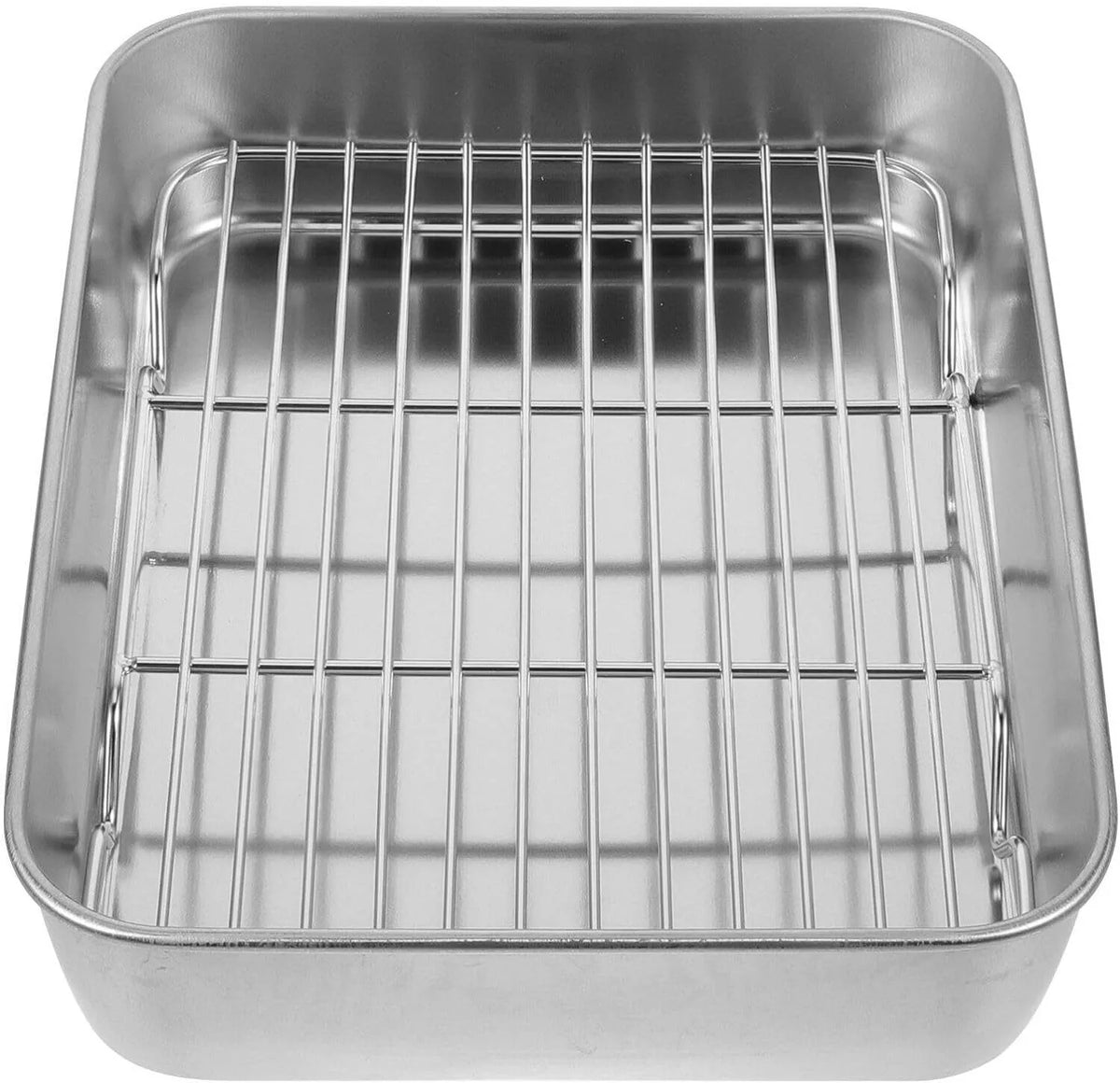 Stainless Steel Baking Pan Rack Set Deep Oven Tray Roasting Cookie Sheet