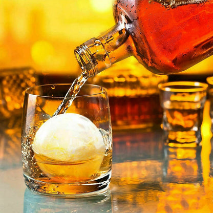 Sphere Cube Tray Big Silicone Mold 2X Ice Ball Maker Whiskey Round Mould