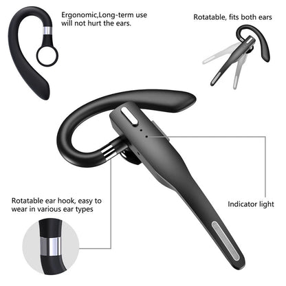 Driver Portable Earphone Headset Wireless Bluetooth Mic Business Headphones