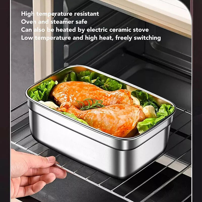 3500ml Food Storage Meal Prep Crisper Container Stainless Steel Lunch Box