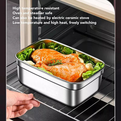 3500ml Food Storage Meal Prep Crisper Container Stainless Steel Lunch Box