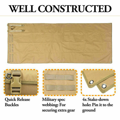 Training Molle Roll Up Hunting Gun Pad Tactical Shooting Range Mat Khaki