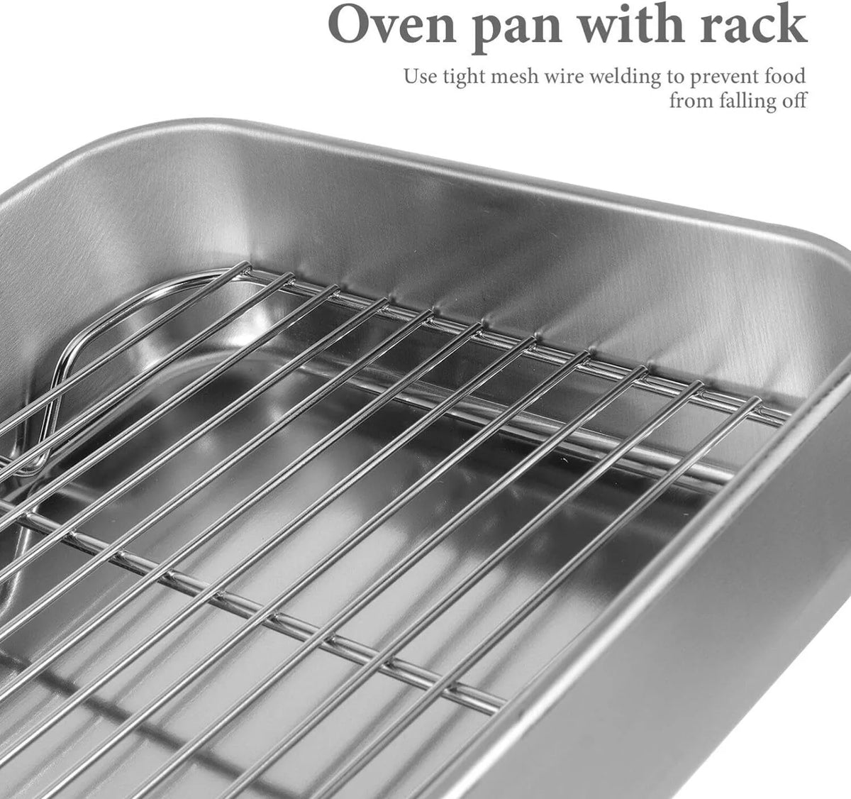 Stainless Steel Baking Pan Rack Set Deep Oven Tray Roasting Cookie Sheet