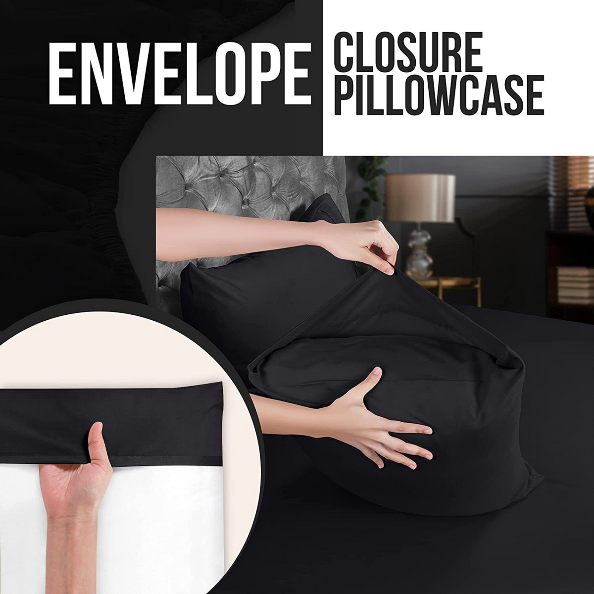 Black Single Size Bed Sheet Set Fitted Flat Pillowcases 2000TC Hotel Collection