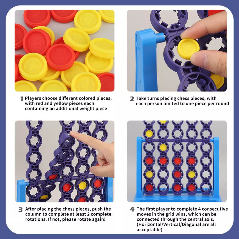 Classic Board Game Connect 4 Spin Game Spinning Connect 4Grid
