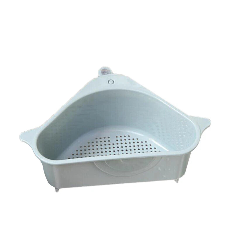 Kitchen Rack Shelf Holder Triangle Sink Drain Basket Strainer Organizer Blue
