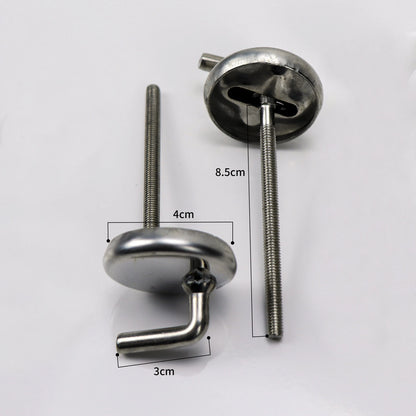 2x Stainless Steel Back Wall Toilet Seat Fix Fitting Hinges Replacement Tools