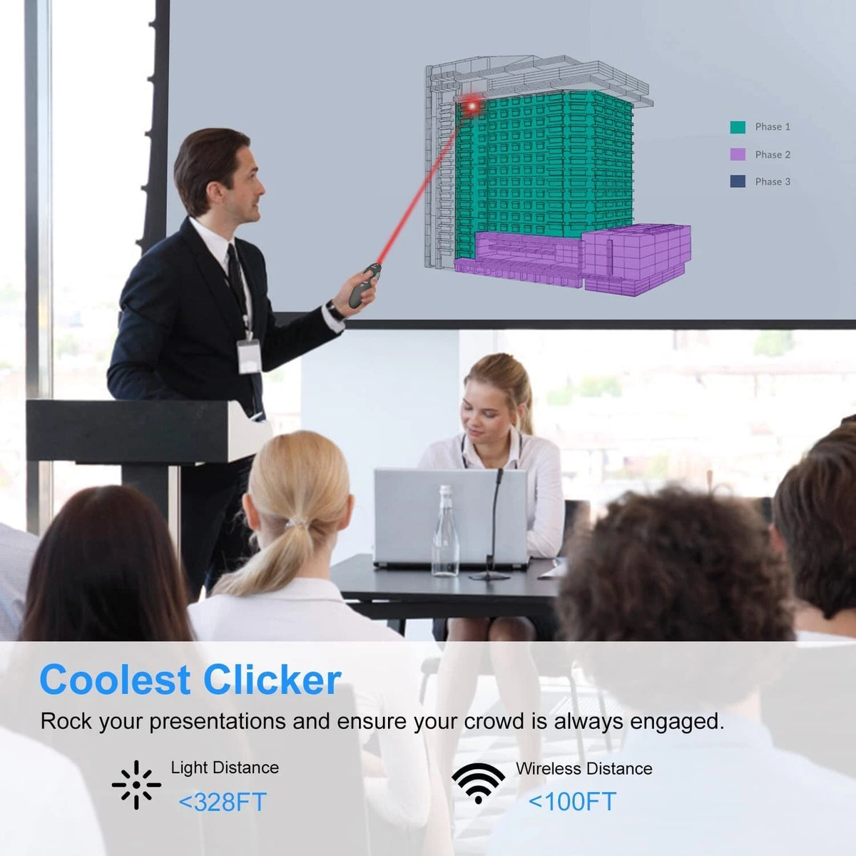Laser Pointer Presentation Remote Wireless Presenter PowerPoint Mouse Clicker