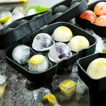 1x Big Sphere Round Silicone Ice Cube Tray 6 Large Ball Maker Whiskey Mould