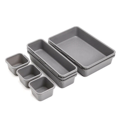 Cutlery Storage Tray Organizer Box Office Home Kitchen 8pcs Drawer Desk Set