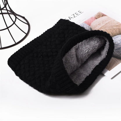Winter Knitted Scarf Thermal Warm Thicken Chunky Neck Warmer Tube Black