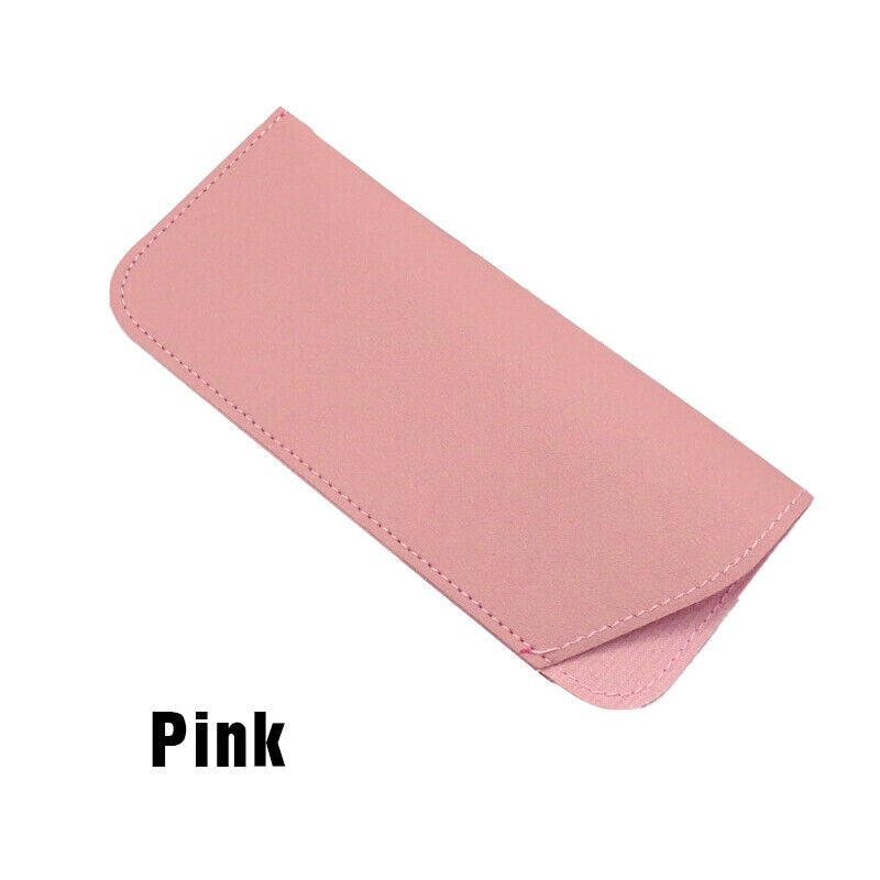 Soft Pouch Bag Pocket Leather Eyeglass Sunglasses Reading Glasses Case