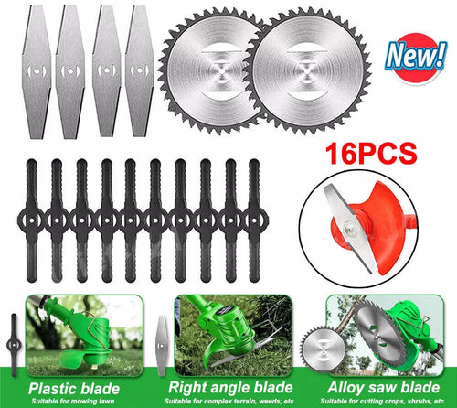 Garden Weed Brush Cutter Tools Grass Trimmer Strimmer Universal Steel Blades 6in