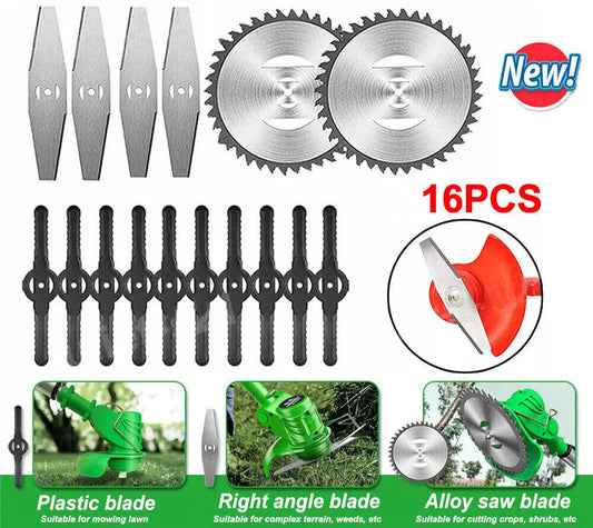 Garden Weed Brush Cutter Tools Grass Trimmer Strimmer Universal Steel Blades 6in