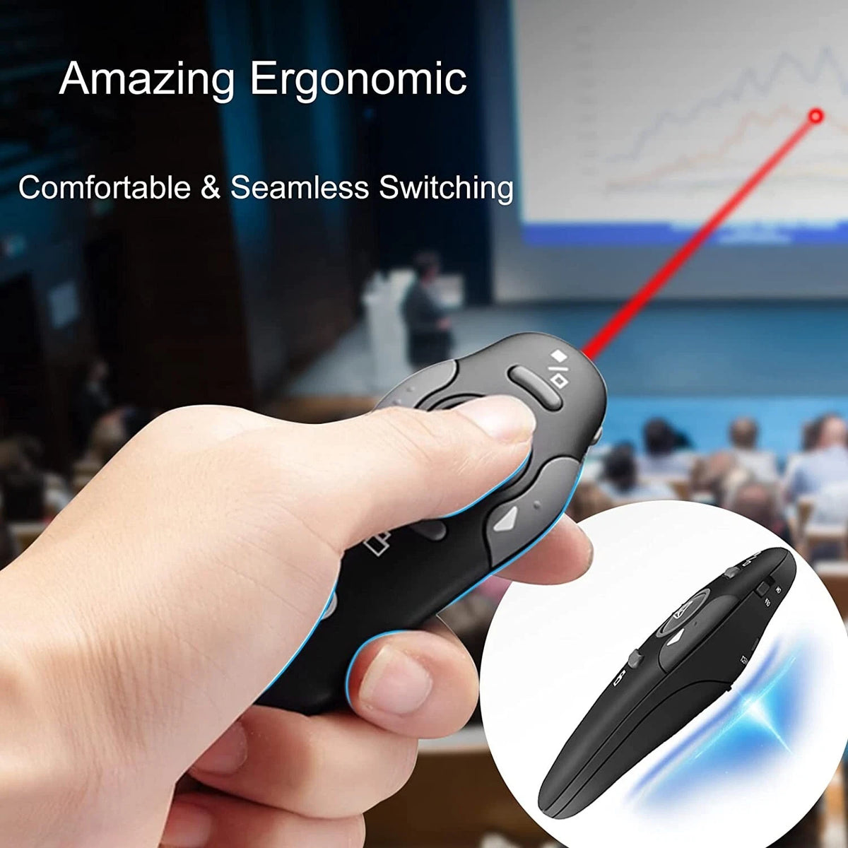 Laser Pointer Presentation Remote Wireless Presenter PowerPoint Mouse Clicker