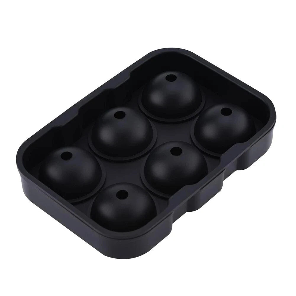 1x Big Sphere Round Silicone Ice Cube Tray 6 Large Ball Maker Whiskey Mould