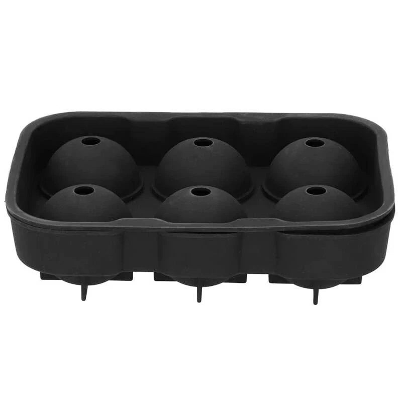 1x Big Sphere Round Silicone Ice Cube Tray 6 Large Ball Maker Whiskey Mould