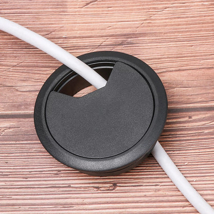 12PCS Surface Port Wire Hole Cover Computer Desk Table Grommet Cable Black