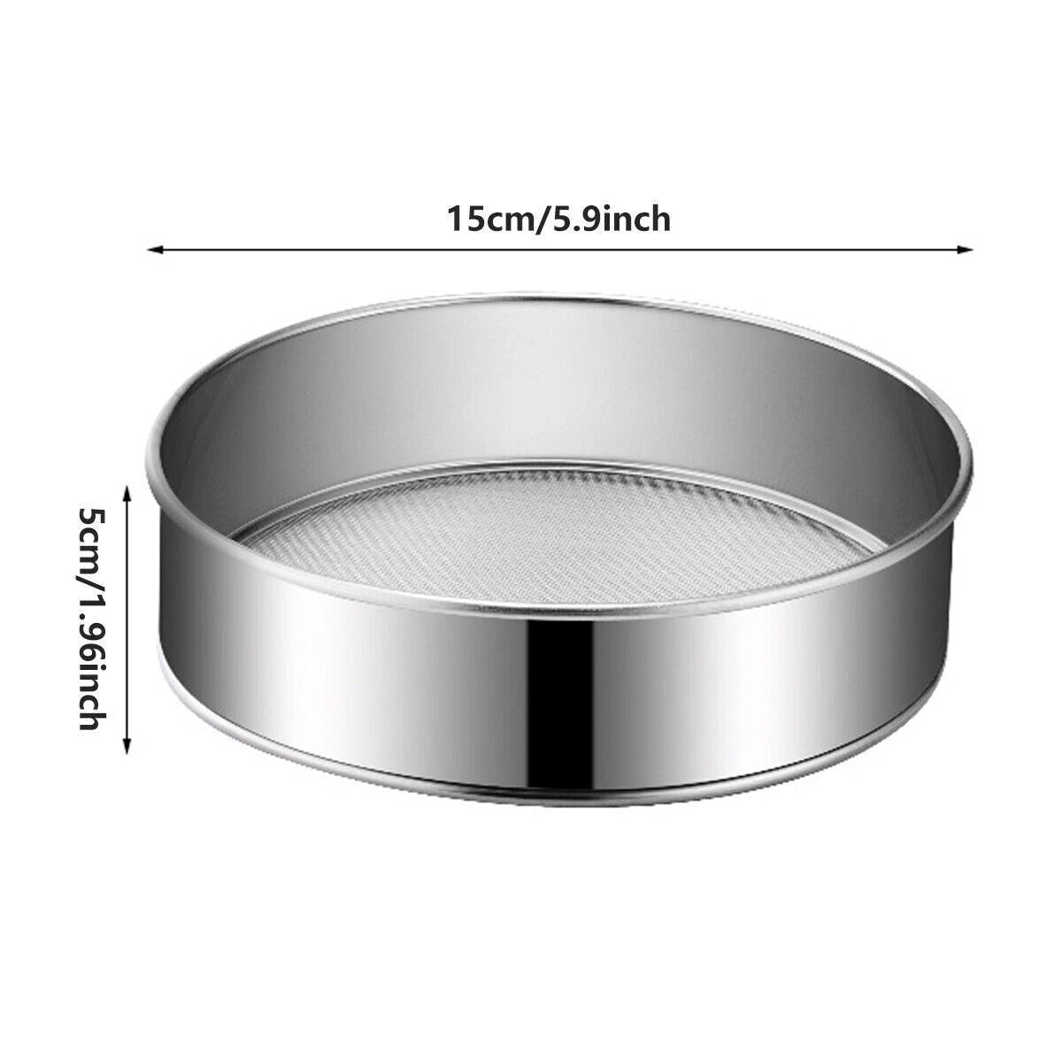 Fine Mesh Oil Strainer Sifter Stainless Steel Flour Sieve Colander Filter 15CM
