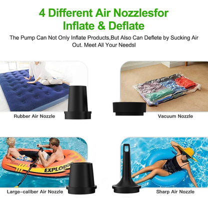 USB Rechargeable Inflator Electric Pump 20W Portable Bed Matress Pool Air Pump