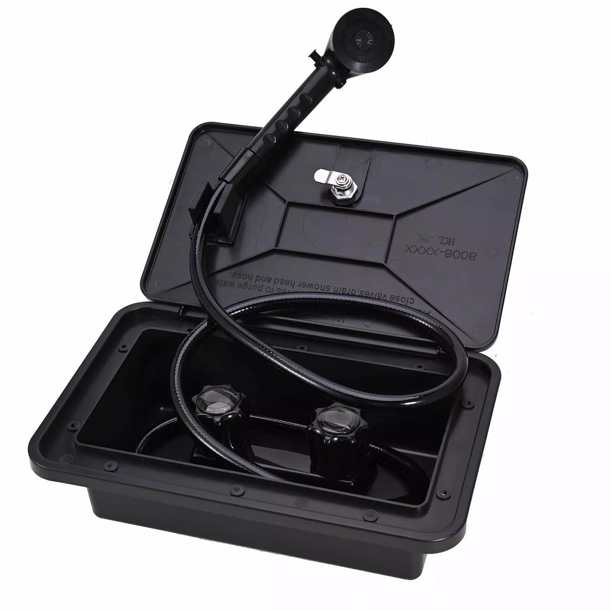 Caravan Camper Trailer Boat RV External Shower Box Kit Faucet Black Outdoor