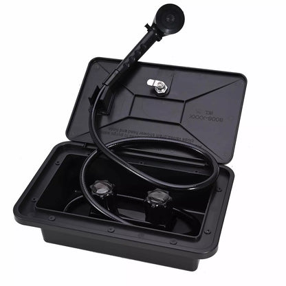Caravan Camper Trailer Boat RV External Shower Box Kit Faucet Black Outdoor