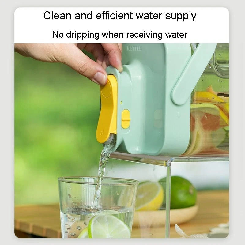 Cold Water Kettle Jug Large Capacity Beverage Dispenser Home Use Mug Green 3.5L