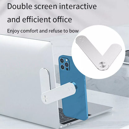 Laptop Side Mount Clip Portable Adjustable Magnetic Phone Computer Holder Silver